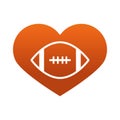 American football love game sport professional and recreational gradient design icon Royalty Free Stock Photo