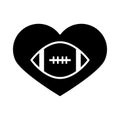 American football love game sport professional and recreational silhouette design icon Royalty Free Stock Photo