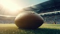 American football lying on the ground in a luxury resort summertime - Generative AI