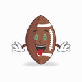 American Football mascot character with money making expression. vector illustration