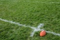 American Football on Natural Grass Turf Royalty Free Stock Photo