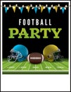 American Football Party Flyer Illustration