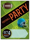 American Football Party Poster Illustration Royalty Free Stock Photo