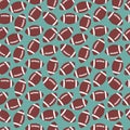 American football pattern. Seamless sports background. Brown balls on green. Flat vector illustration