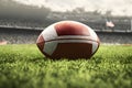 American Football Pigskin Ball On The Grassy field In The Sports Stadium For Summer Competition Generated Ai