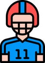 American Football Lineal Color American Football Player Icon Royalty Free Stock Photo