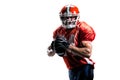 American football player in action white isolated Royalty Free Stock Photo