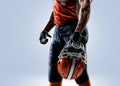 American football player in action white isolated Royalty Free Stock Photo