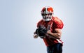 American football player in action white isolated Royalty Free Stock Photo