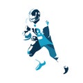 American football player, blue illustration