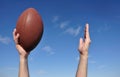 American Football Player Celebrates a Touchdown Royalty Free Stock Photo