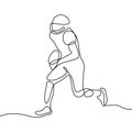 American football player continuous line vector illustration Royalty Free Stock Photo