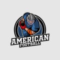 American Football player emblem logo