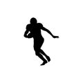 American football player icon. Simple style American football player tournament poster background symbol. brand logo design Royalty Free Stock Photo