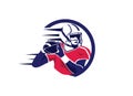 American football player logo illustration.