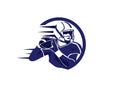 American football player logo illustration. Royalty Free Stock Photo