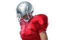 American football player looking down Royalty Free Stock Photo