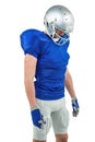 American football player looking down Royalty Free Stock Photo