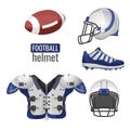 American football player outfit sportsuit vector informative poster Royalty Free Stock Photo