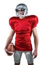 American football player in red jersey looking away Royalty Free Stock Photo