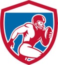 American Football Player Running Shield Retro Royalty Free Stock Photo