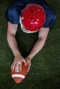 American football player scoring a touchdown Royalty Free Stock Photo