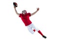 American football player scoring a touchdown Royalty Free Stock Photo