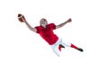American football player scoring a touchdown Royalty Free Stock Photo