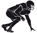 American football player, silhouette Royalty Free Stock Photo