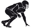 American football player, silhouette