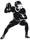 American football player, silhouette Royalty Free Stock Photo