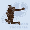 american football player silhouette. Vector illustration decorative design Royalty Free Stock Photo