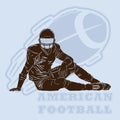 american football player silhouette. Vector illustration decorative design Royalty Free Stock Photo