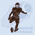 american football player silhouette. Vector illustration decorative design Royalty Free Stock Photo