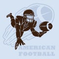 american football player silhouette. Vector illustration decorative design Royalty Free Stock Photo