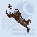 american football player silhouette. Vector illustration decorative design Royalty Free Stock Photo