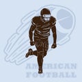 american football player silhouette. Vector illustration decorative design Royalty Free Stock Photo