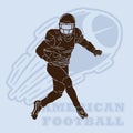 american football player silhouette. Vector illustration decorative design Royalty Free Stock Photo