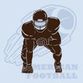 american football player silhouette. Vector illustration decorative design Royalty Free Stock Photo