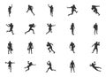 American Football Player Silhouettes, Football Silhouettes, Player silhouettes, American Football Silhouette, Football Player Royalty Free Stock Photo