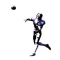 American football player throwing ball