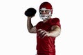 American football player throwing ball Royalty Free Stock Photo