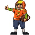American Football Player Thumbs Up Cartoon Clipart