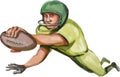 American Football Player Touchdown Caricature Royalty Free Stock Photo