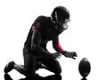 American football player touchdown celebration silhouette Royalty Free Stock Photo