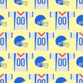 American football player uniform sport game seamless pattern vector cartoon style quarterback jumping success usa