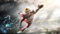 American football players in the action grand arena Royalty Free Stock Photo