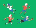 American football players cartoon set Royalty Free Stock Photo