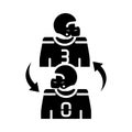 American football players game sport professional and recreational silhouette design icon