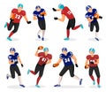 American Football Players Set, Gridiron Collection Royalty Free Stock Photo